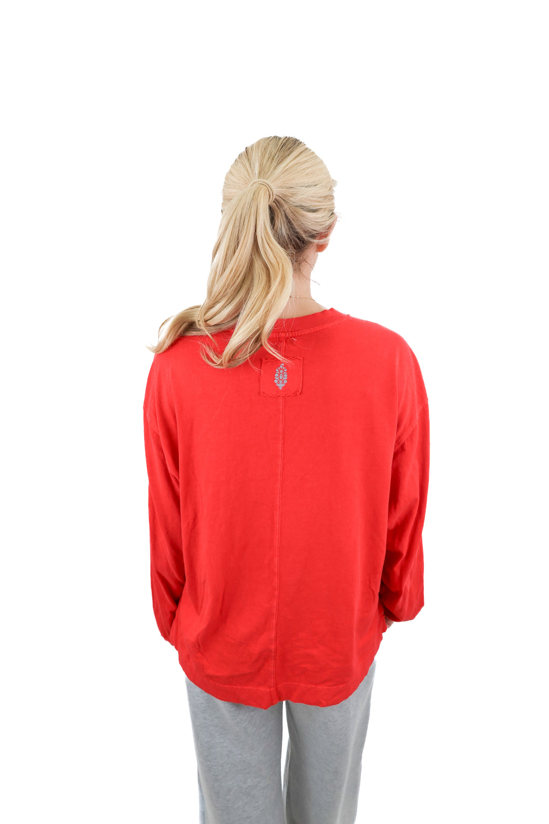 free people movement red long sleeve top (xs; retail $48)