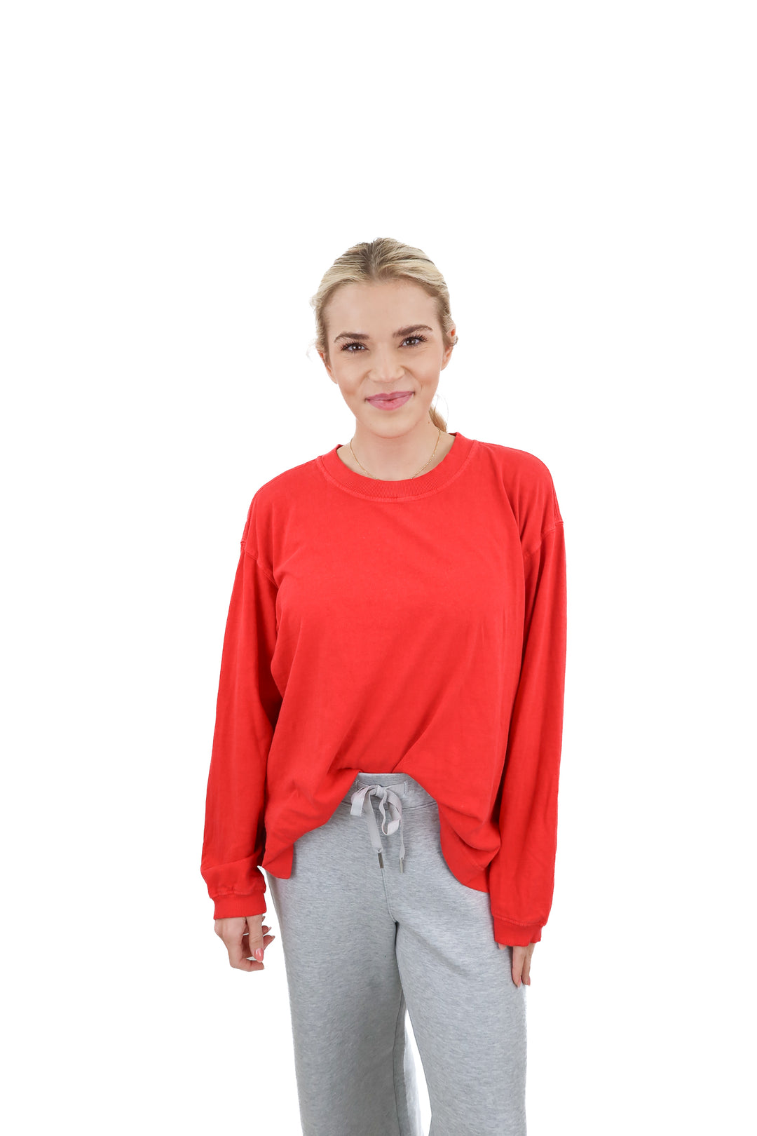 free people movement red long sleeve top (xs; retail $48)