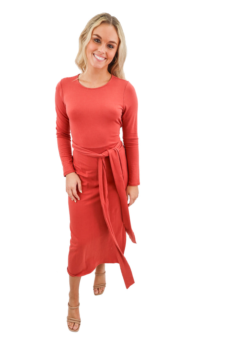 pure jill rust maxi dress (xs)
