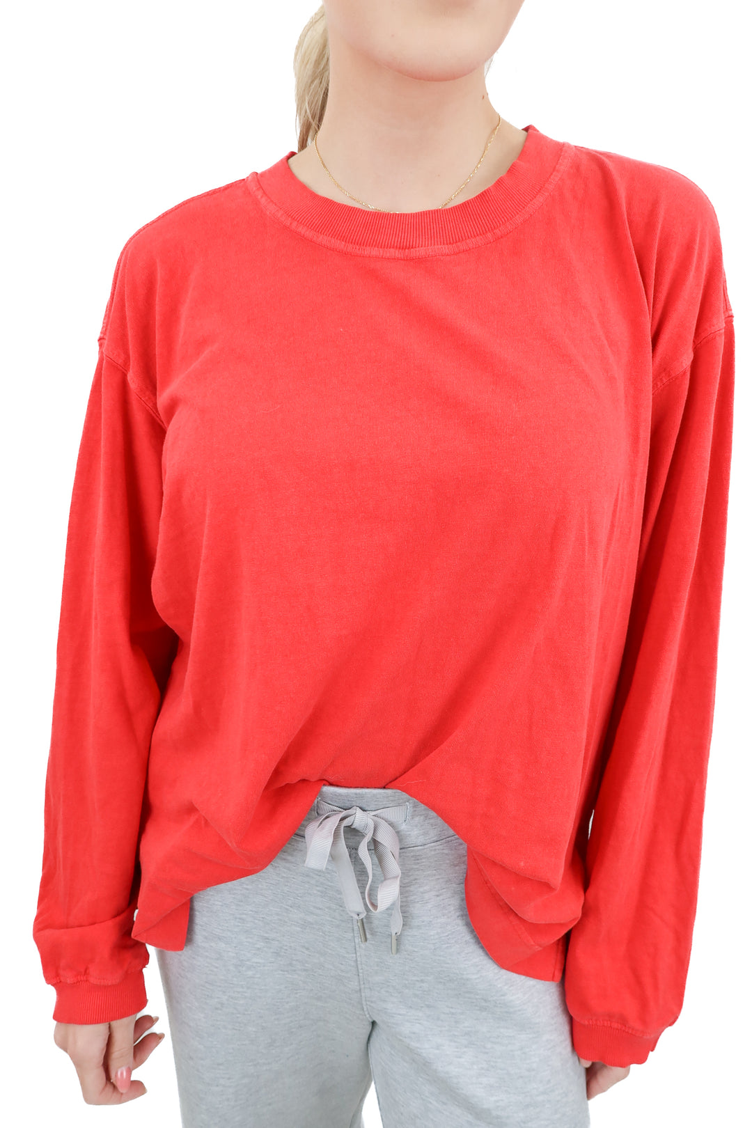 free people movement red long sleeve top (xs; retail $48)