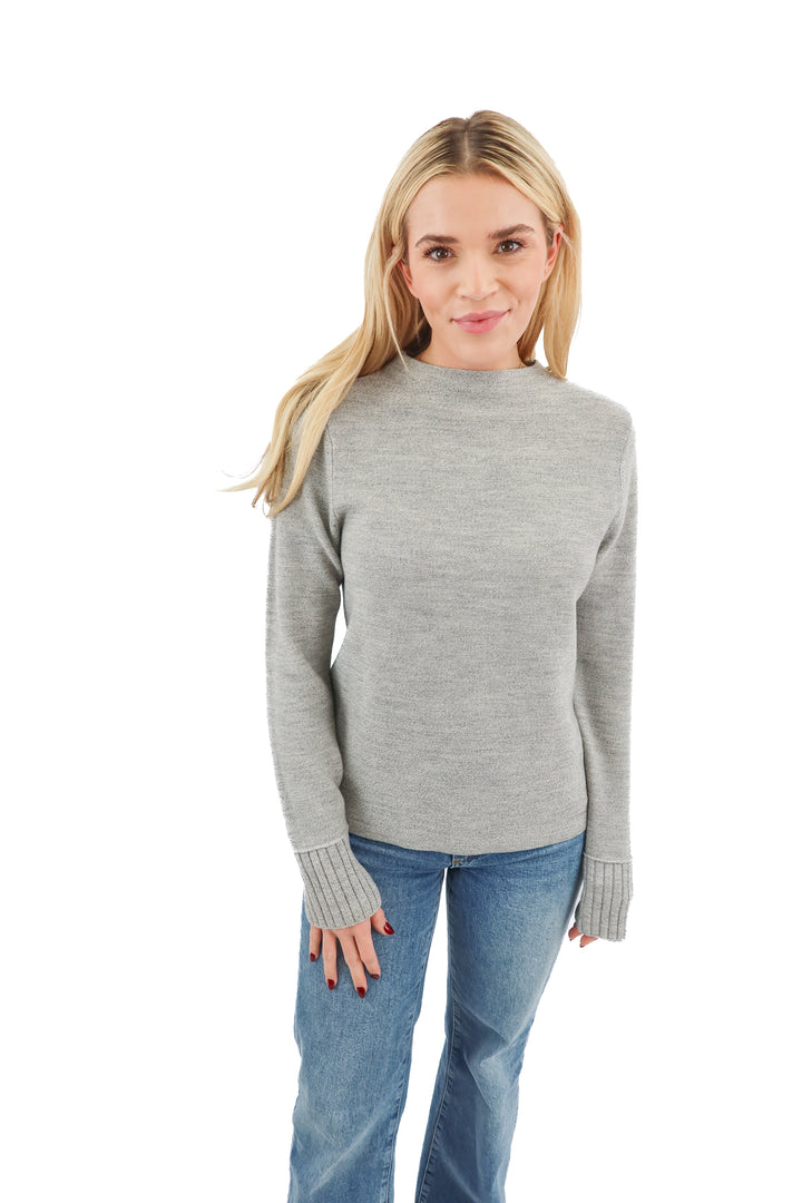 club monaco grey mockneck sweater (s; retail $298)