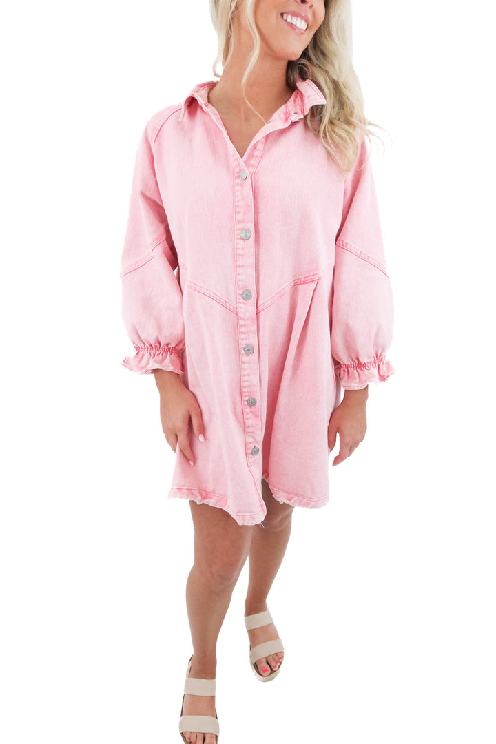 blueb. pink denim mini dress (m; retail $45)