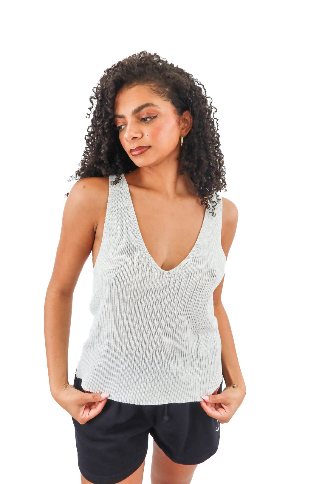 Gentle Fawn Light Grey Knit Tank (M)