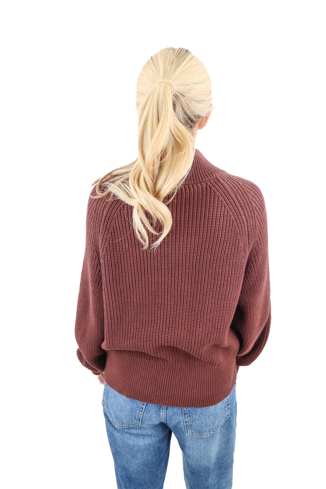varley brown knit zip up (xs; retail $168)