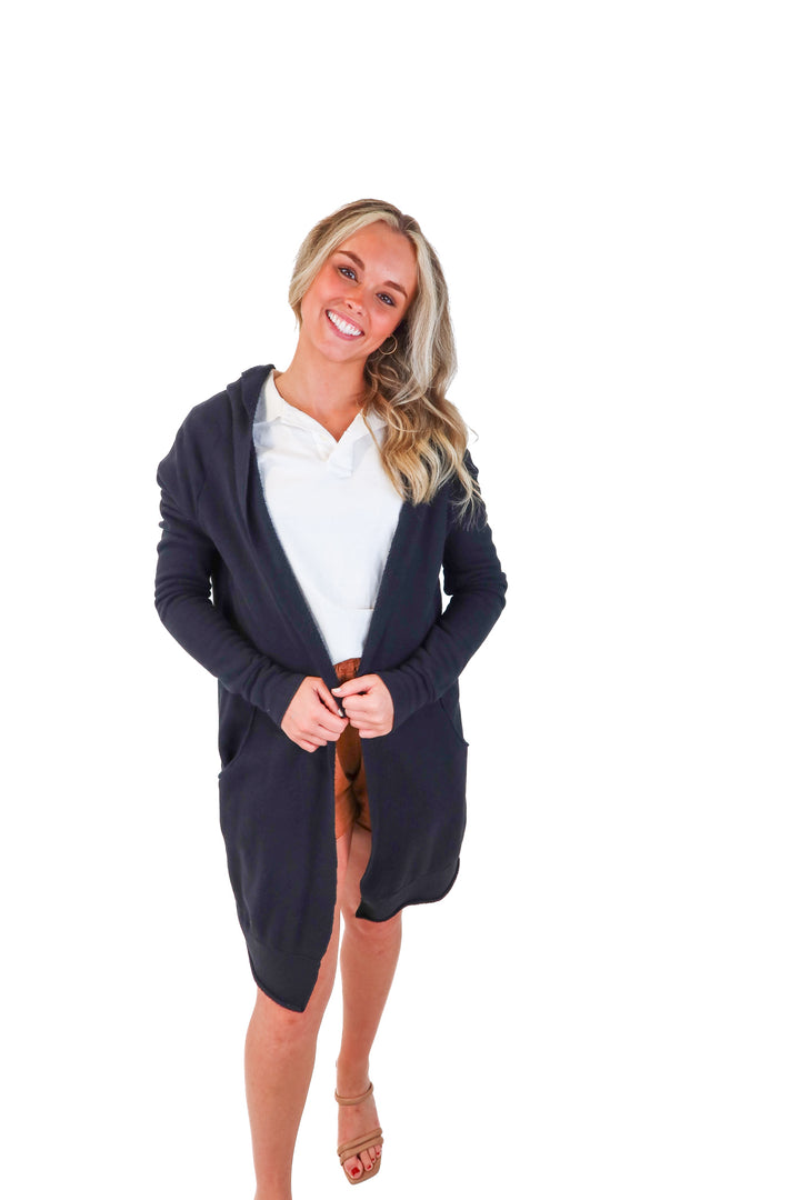 Good hYOUman black hooded cardigan (s; retail $120)