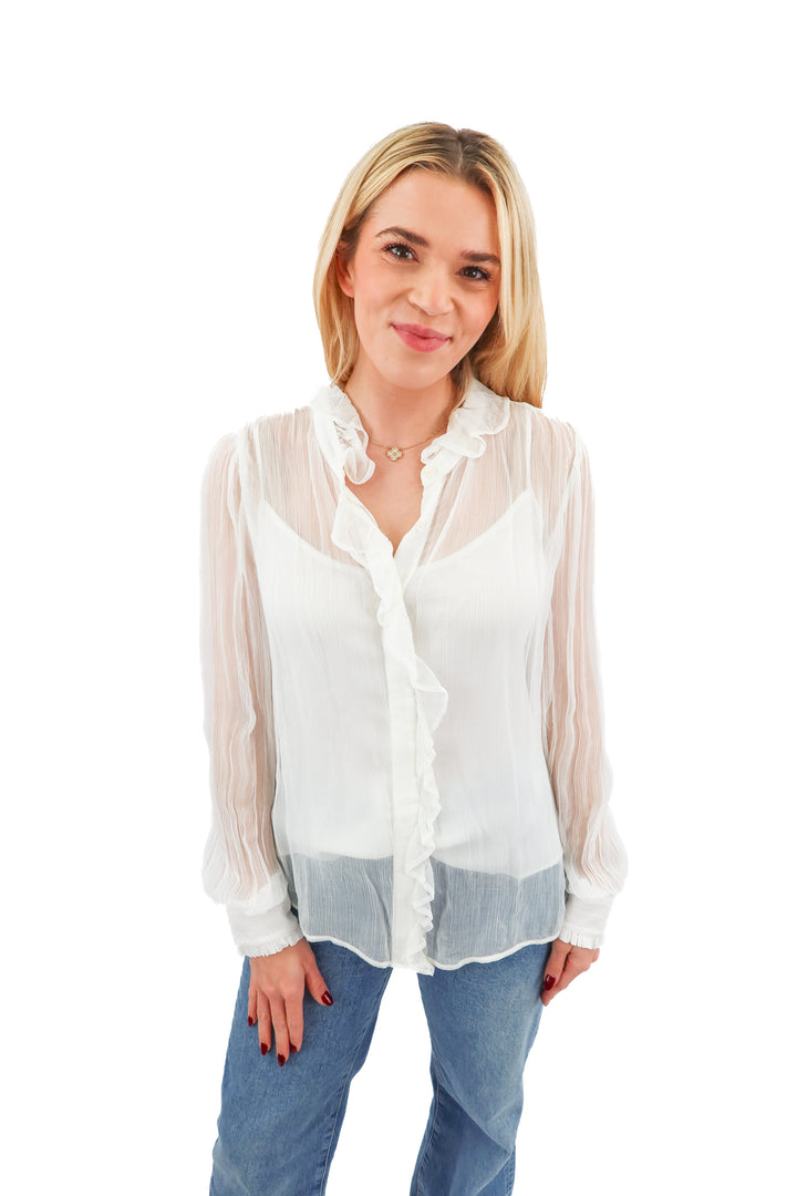 j.crew white button up blouse (2; retail $118)