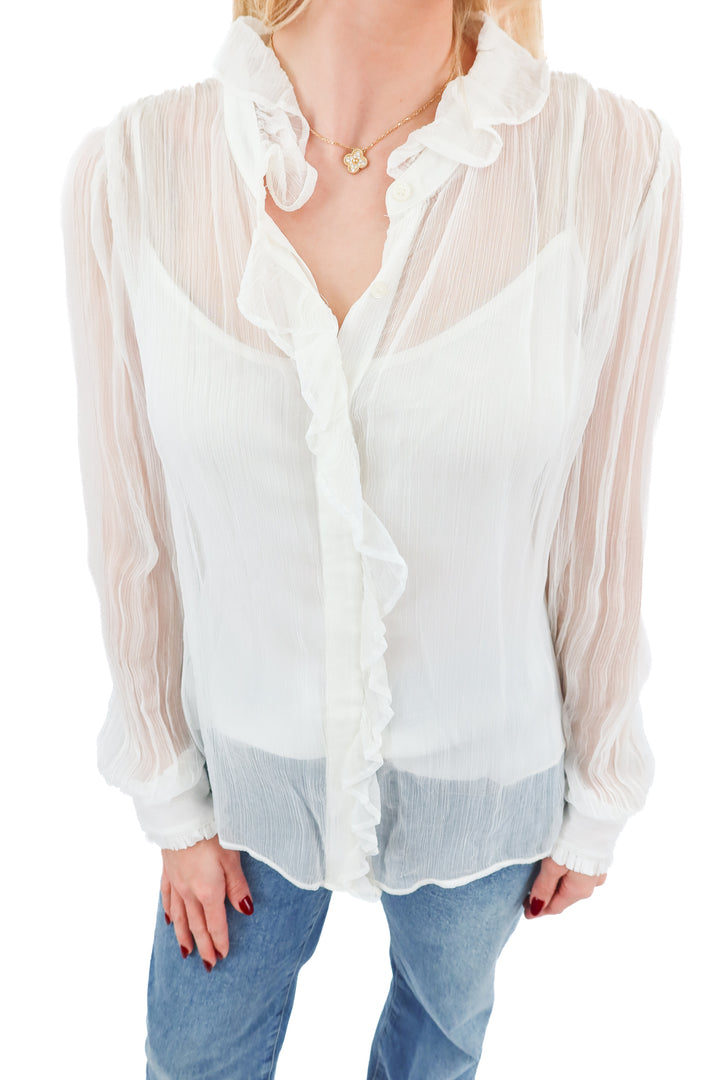 j.crew white button up blouse (2; retail $118)