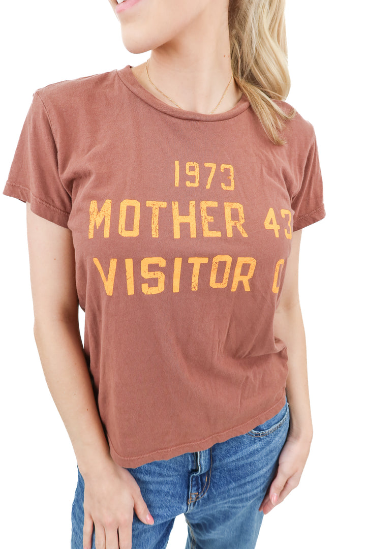 mother brown graphic tee (s; retail $100)