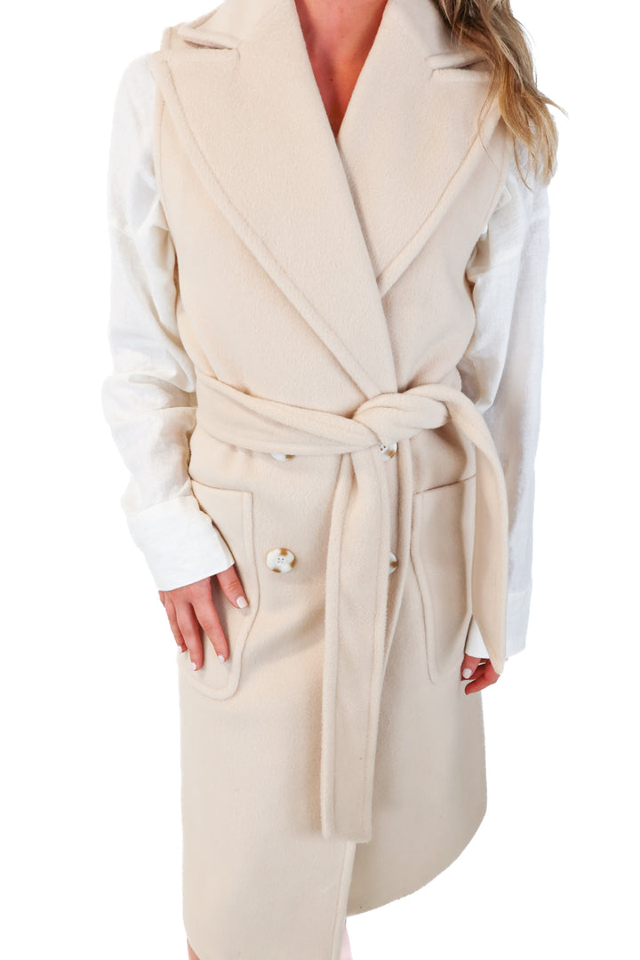nordstrom tan long vest (xxs; retail $148)
