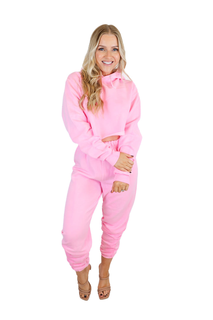 Myrrhe neon pink tie dye sweat set NWT (s)