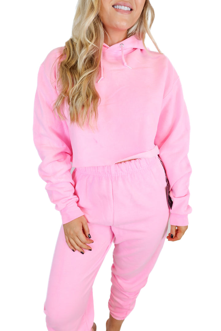 Myrrhe neon pink tie dye sweat set NWT (s)