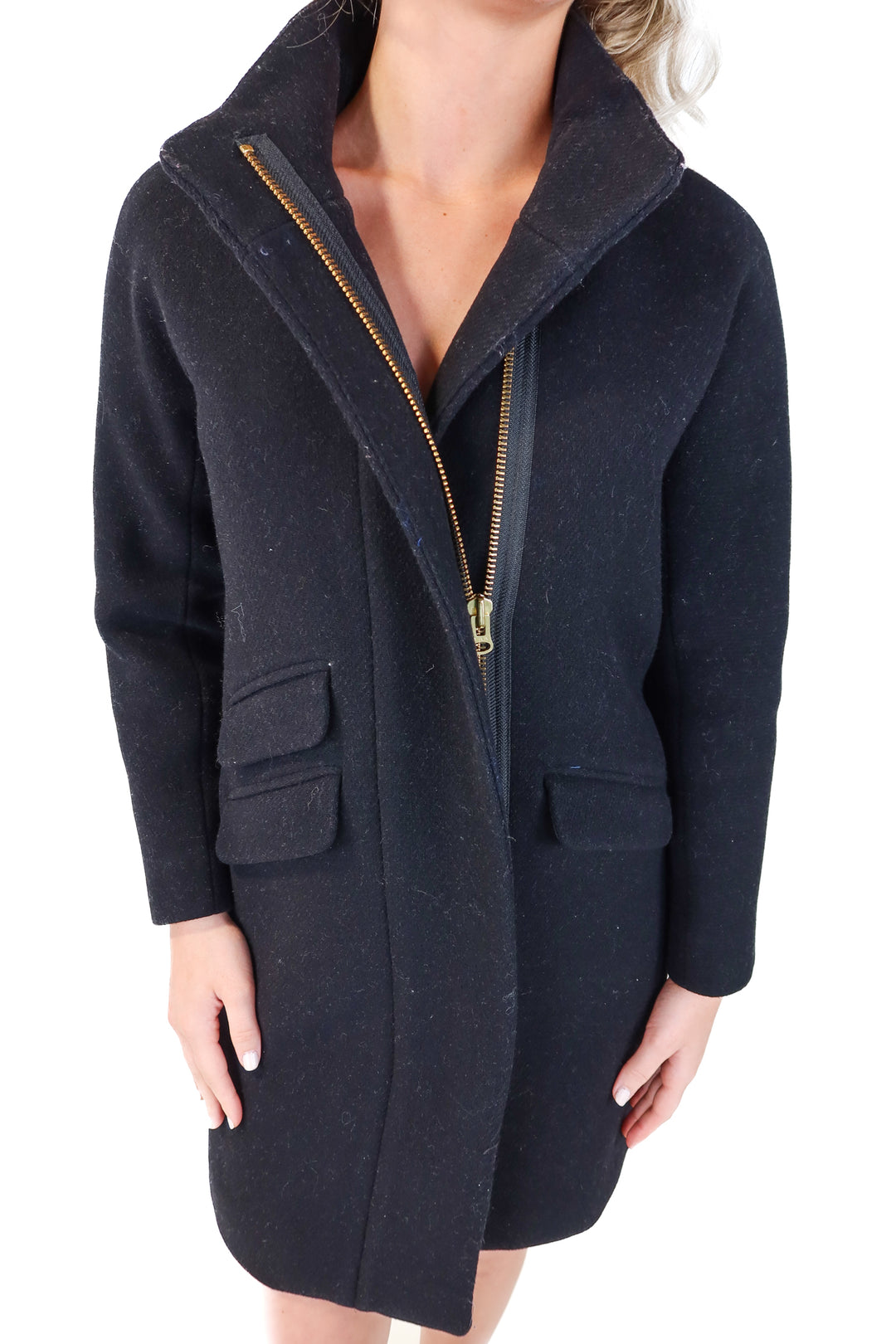 j.crew black wool coat (00; retail $348)