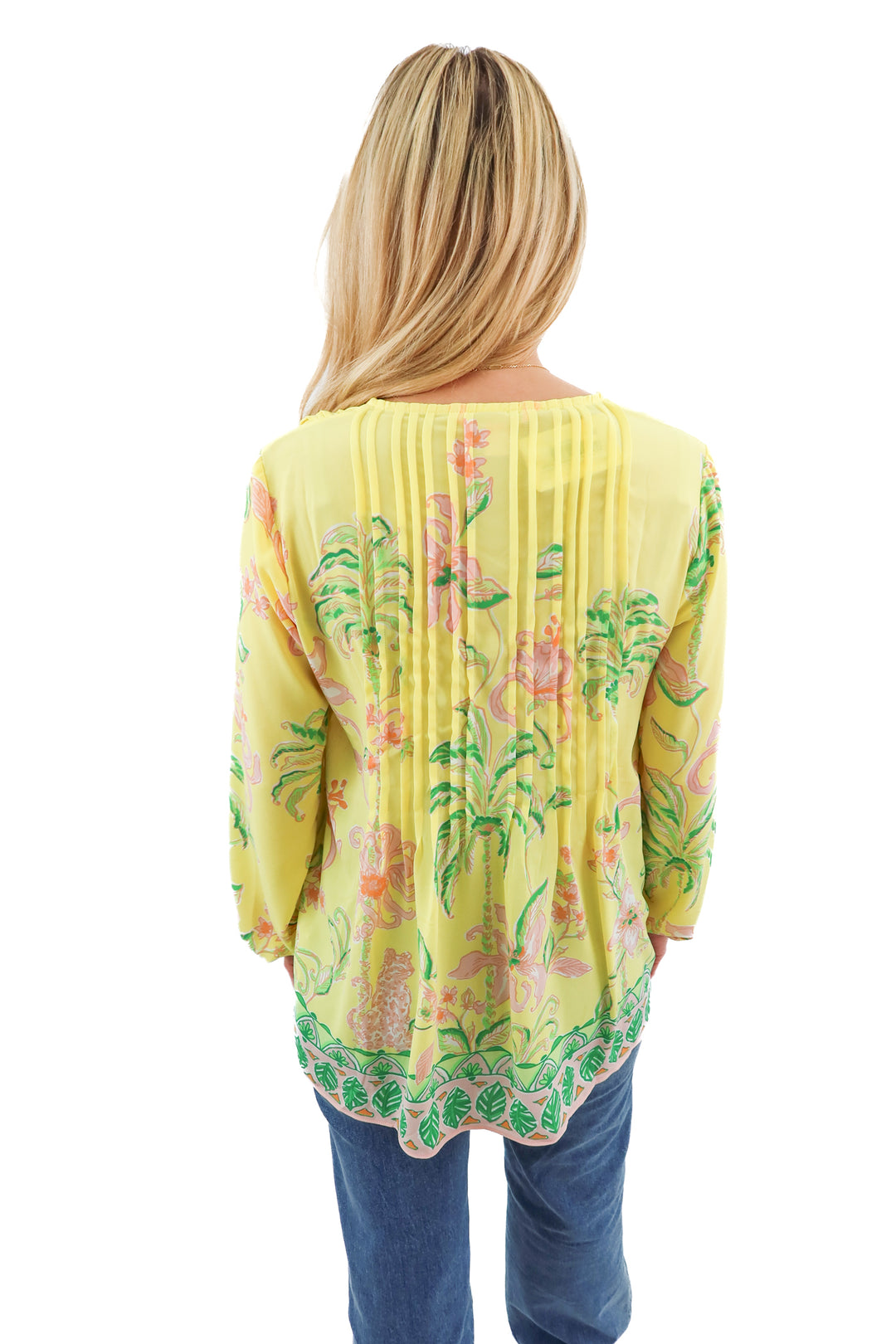 lilly pulitzer yellow floral blouse (s; retail $178)