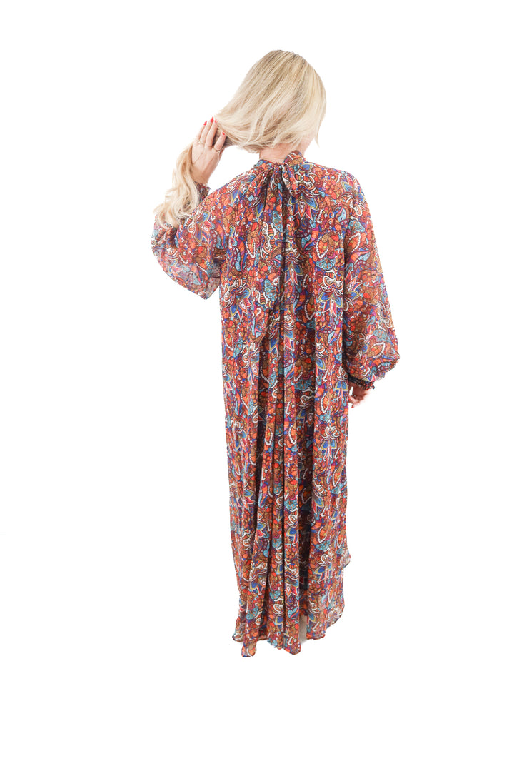 aura multicolor patterned maxi dress (l; retail $110)