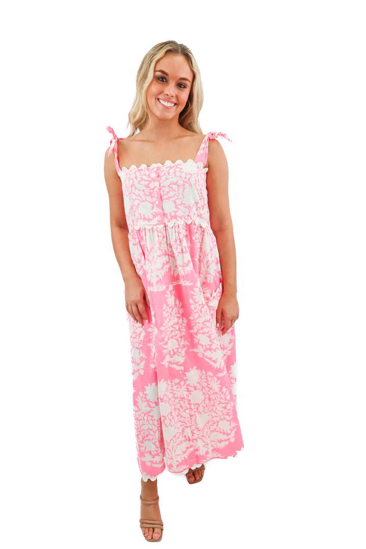juliet dunn pink floral maxi dress (2; retail $370)