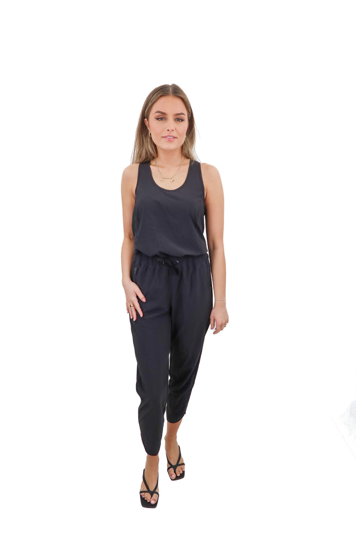 patagonia black jumpsuit (s; retail $139)
