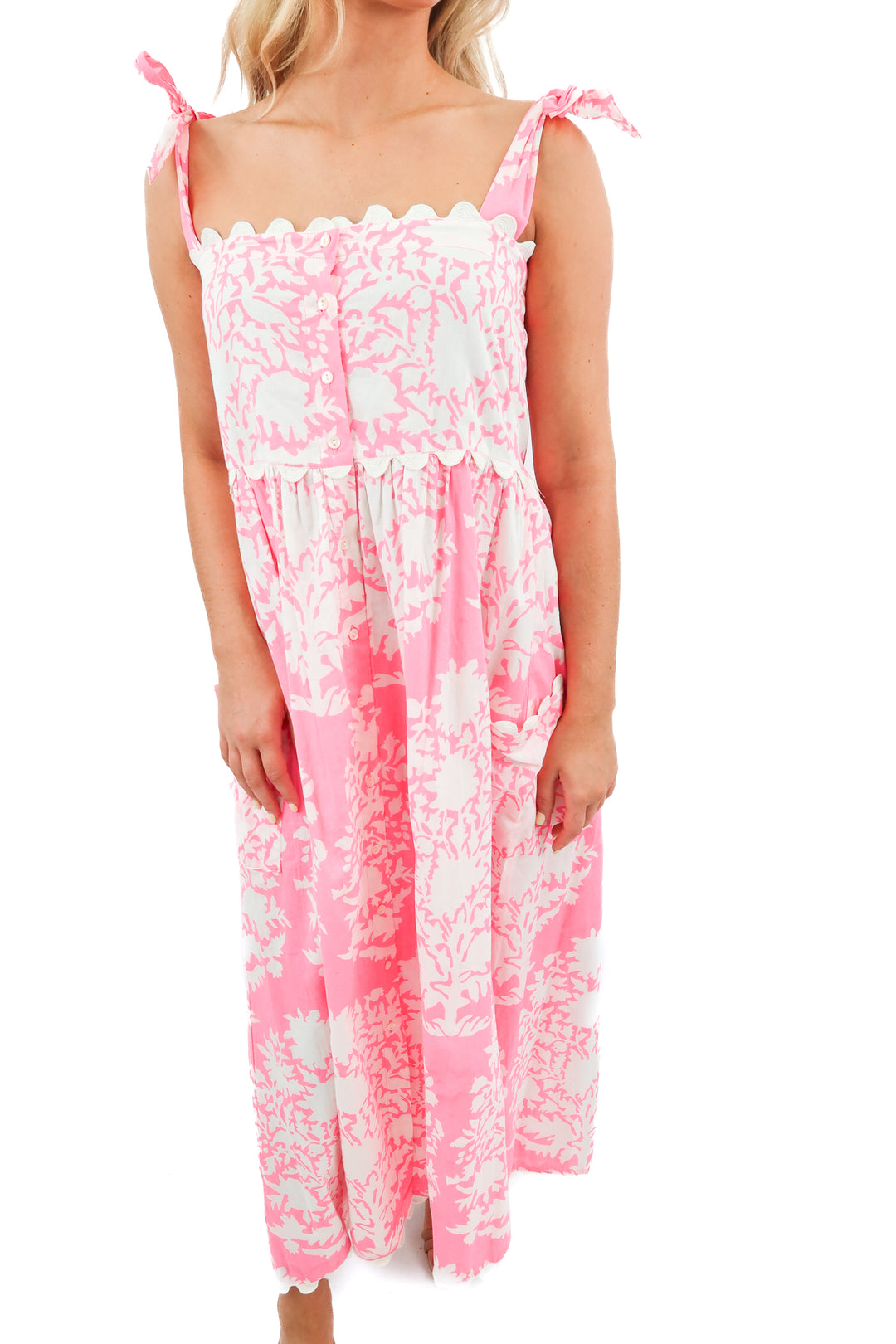 juliet dunn pink floral maxi dress (2; retail $370)