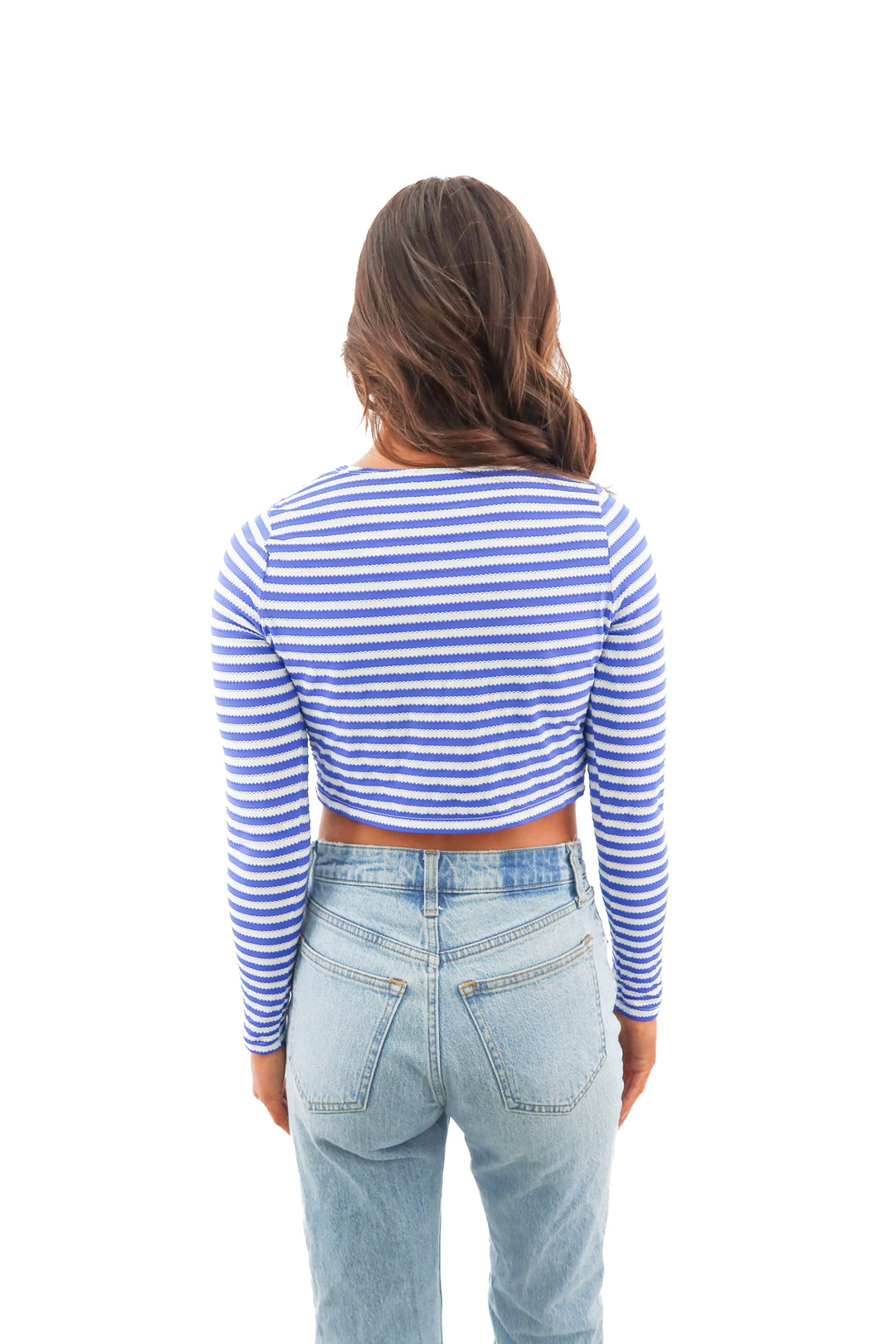 Vitamin A blue and white swim top (L)