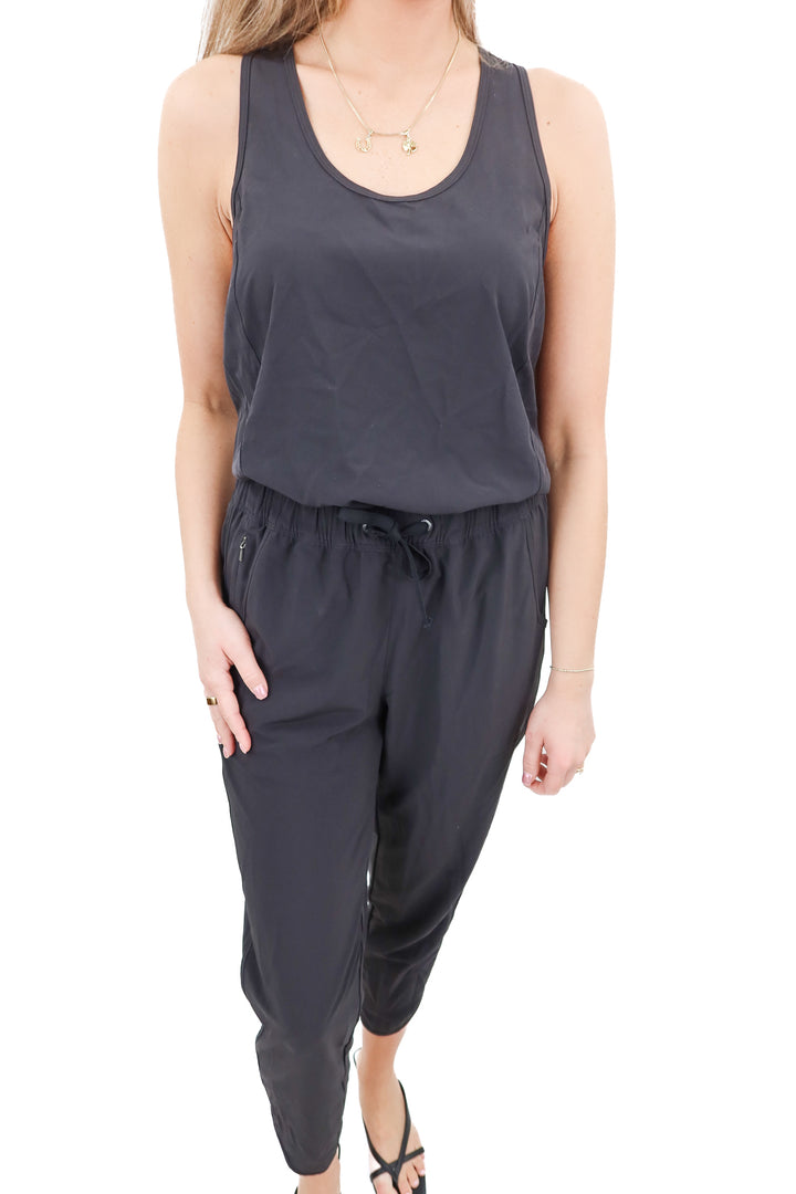 patagonia black jumpsuit (s; retail $139)
