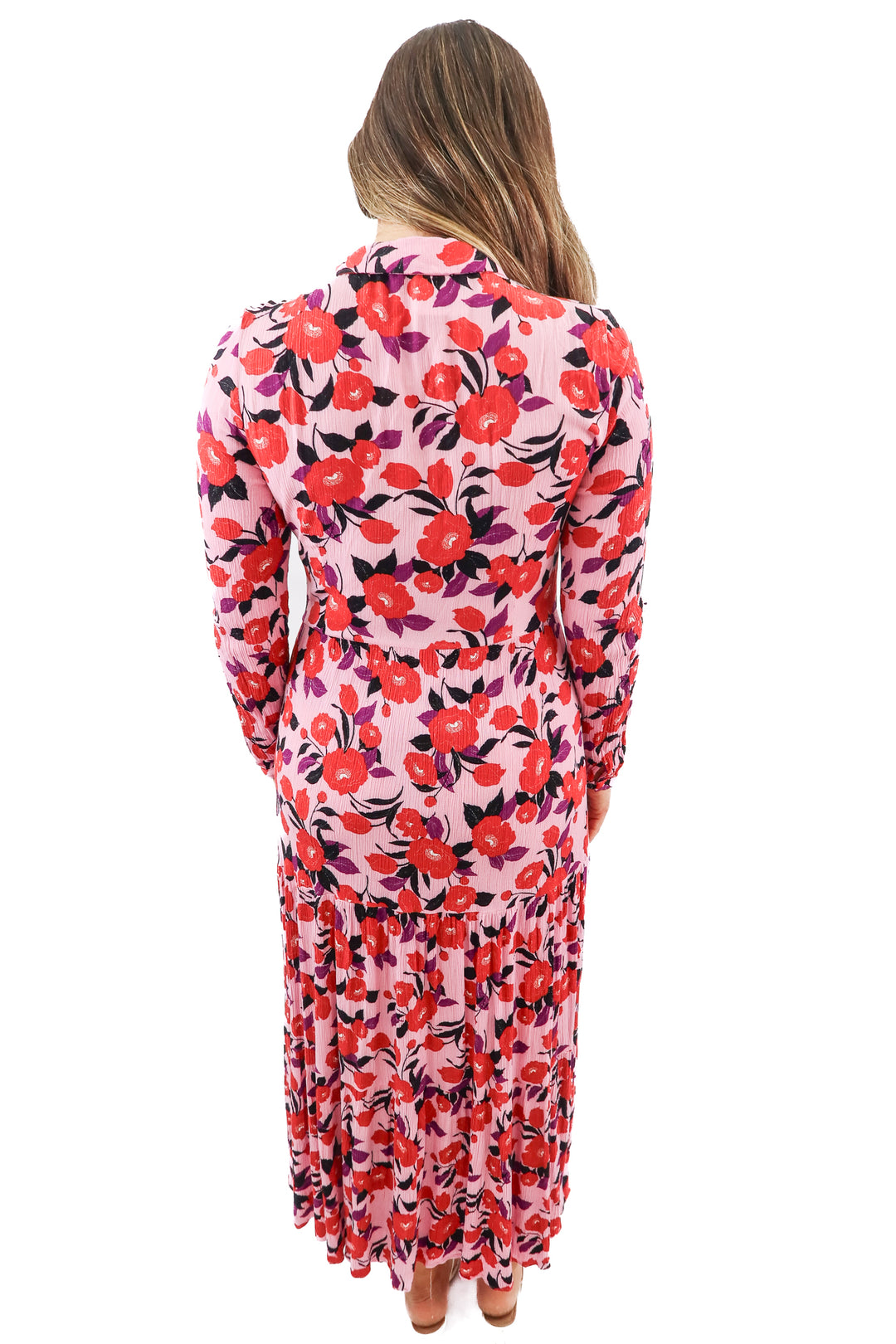 karlie pink floral maxi dress (L)