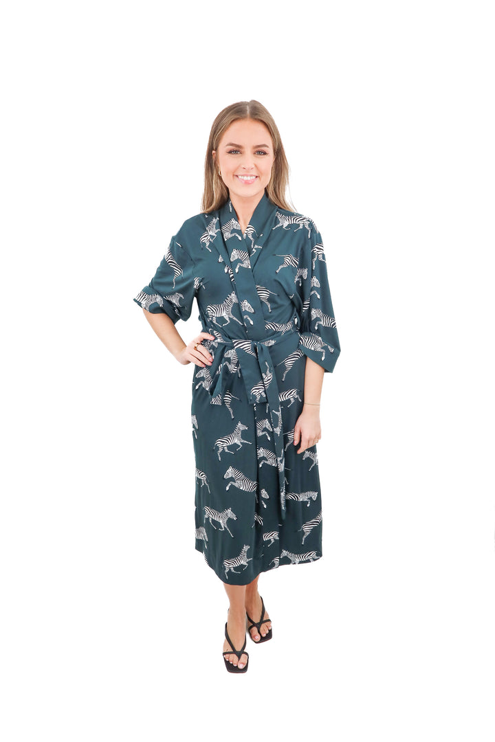 mason grey zebra robe (m; retail $108)