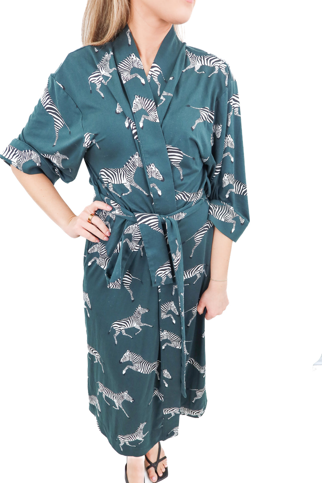 mason grey zebra robe (m; retail $108)