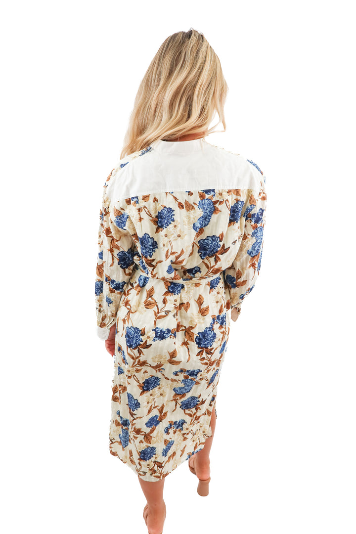 tory burch floral button up maxi dress (xs; retail $795)