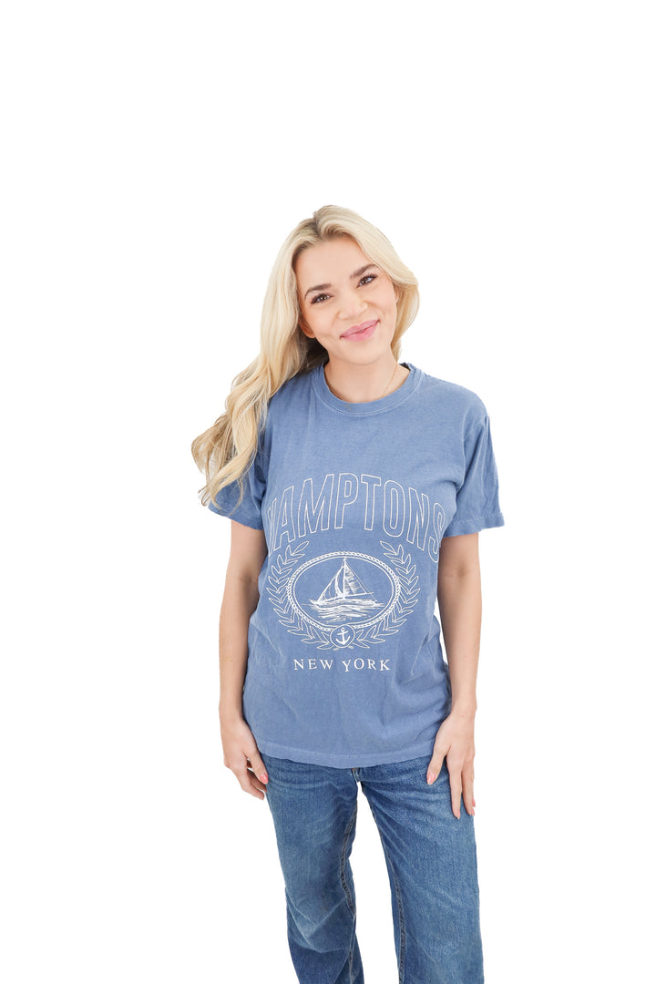 vici blue hamptons graphic tee (s; retail $48)