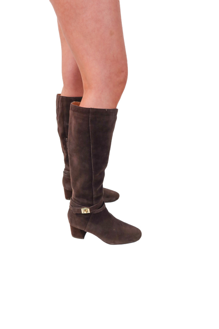 blando waterproof brown tall boots (7; retail $220)