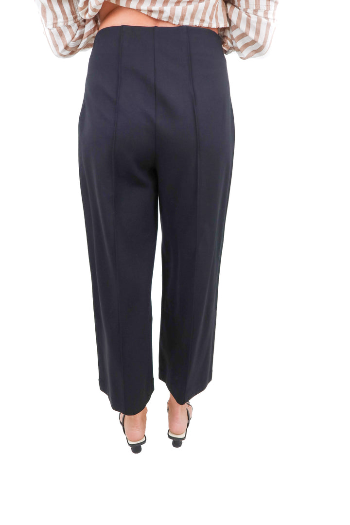spanx black ponte cropped wide leg pants NWT (s; retail $158)