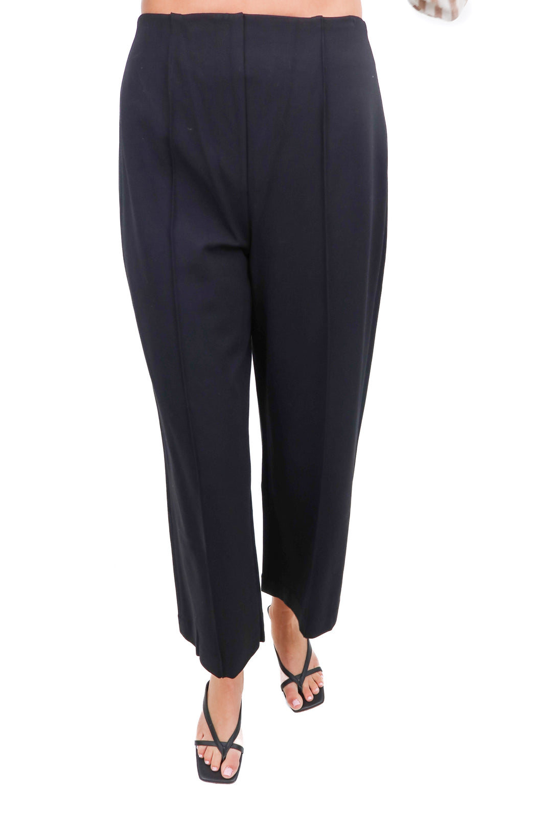 spanx black ponte cropped wide leg pants NWT (s; retail $158)