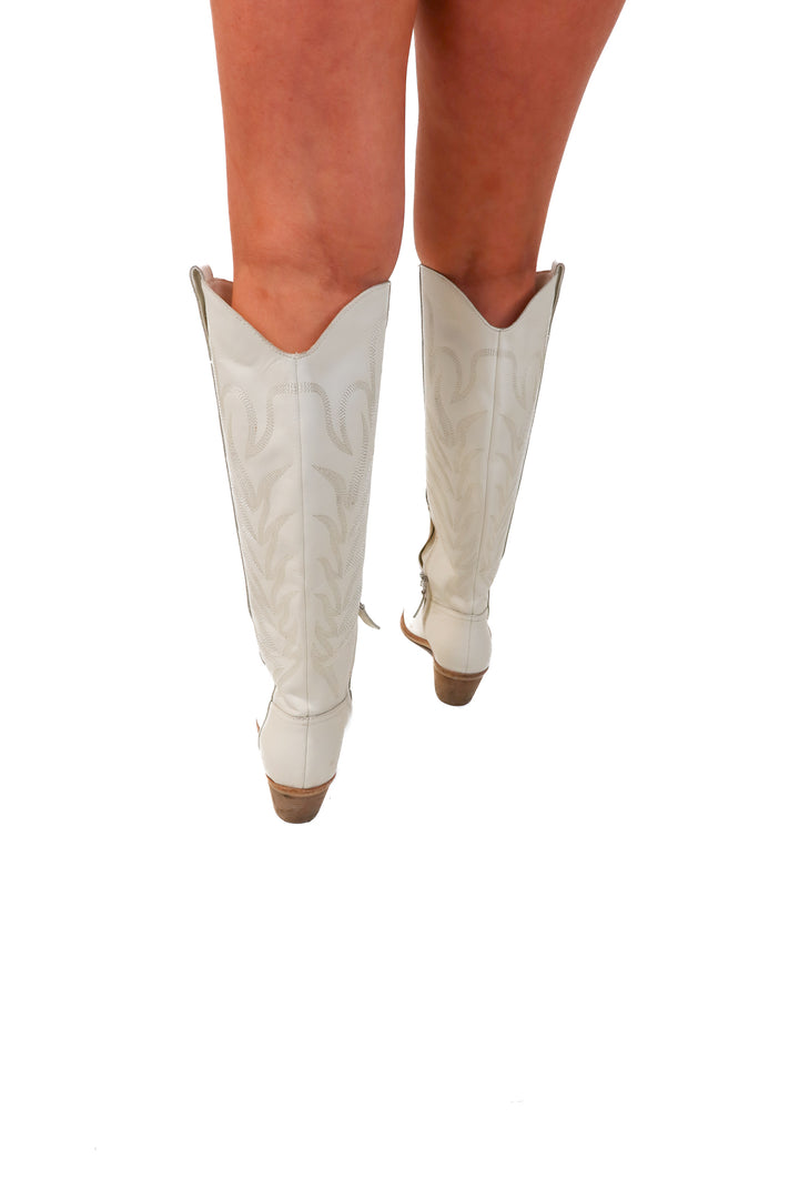 dolce vita white cowgirl boots (9.5; retail $260)