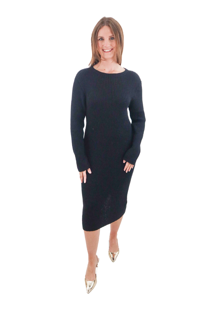 net 153 black knit shawl and maxi dress (xl)