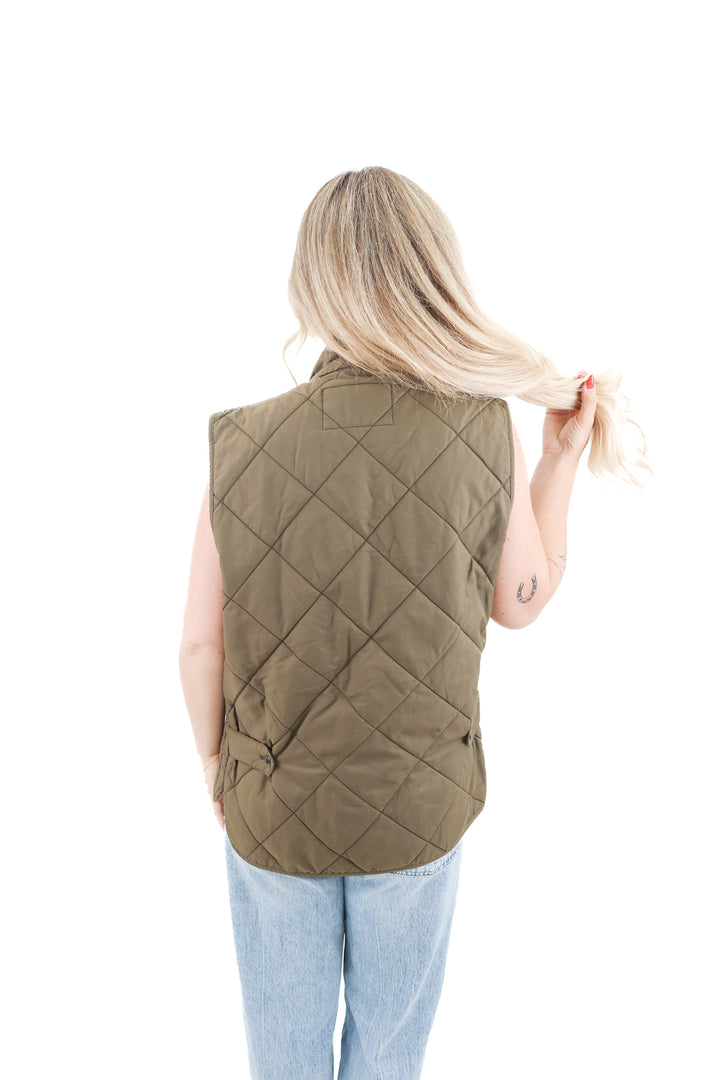 J.Crew green quilted vest (xs)