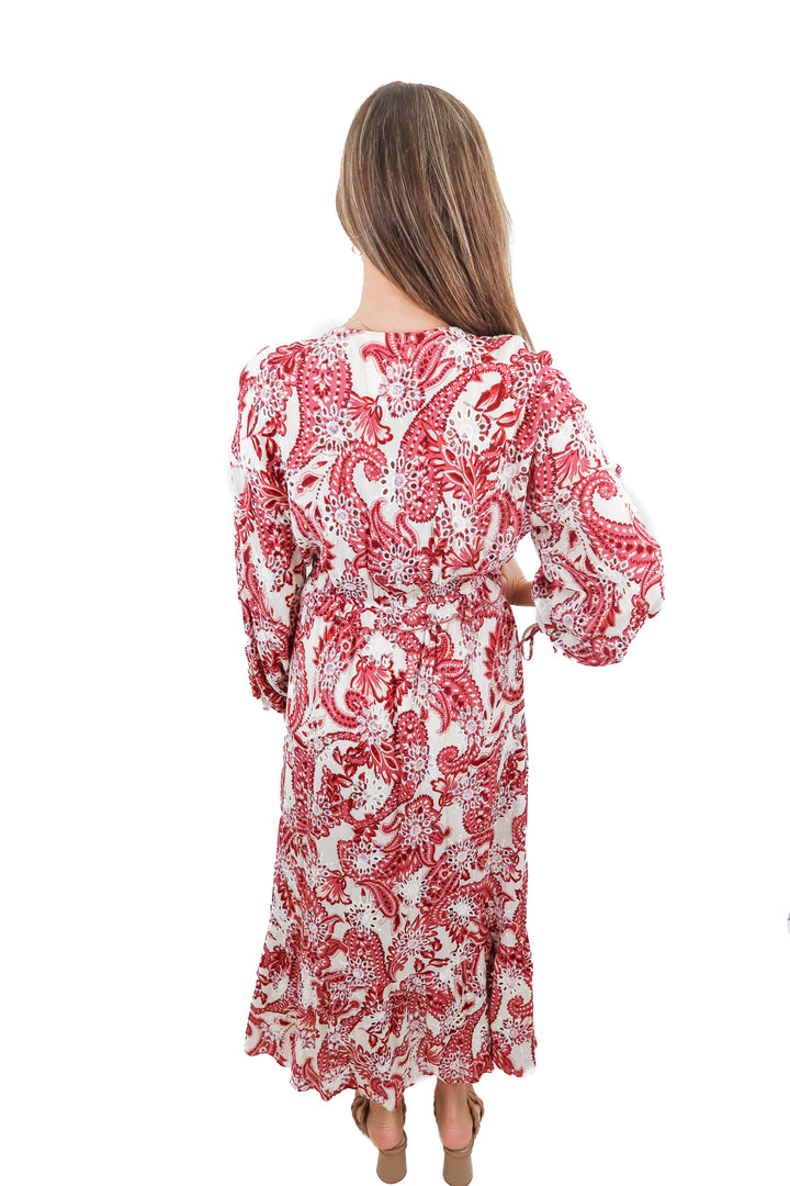 zara pink floral crochet maxi dress (s)
