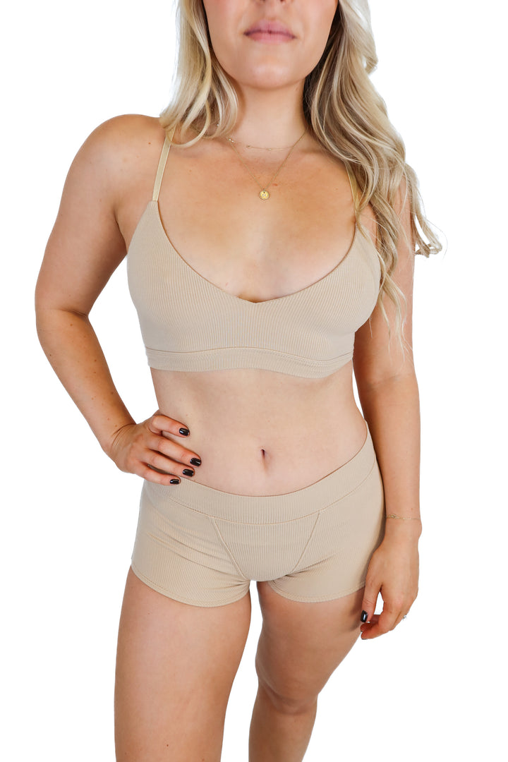Kittenish Tan Bralette & Brief Set NWT (XS; retails for $62)