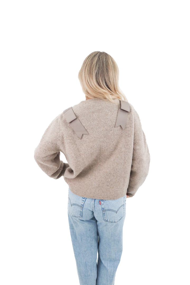 cynthia rowley brown wool cardigan (l)