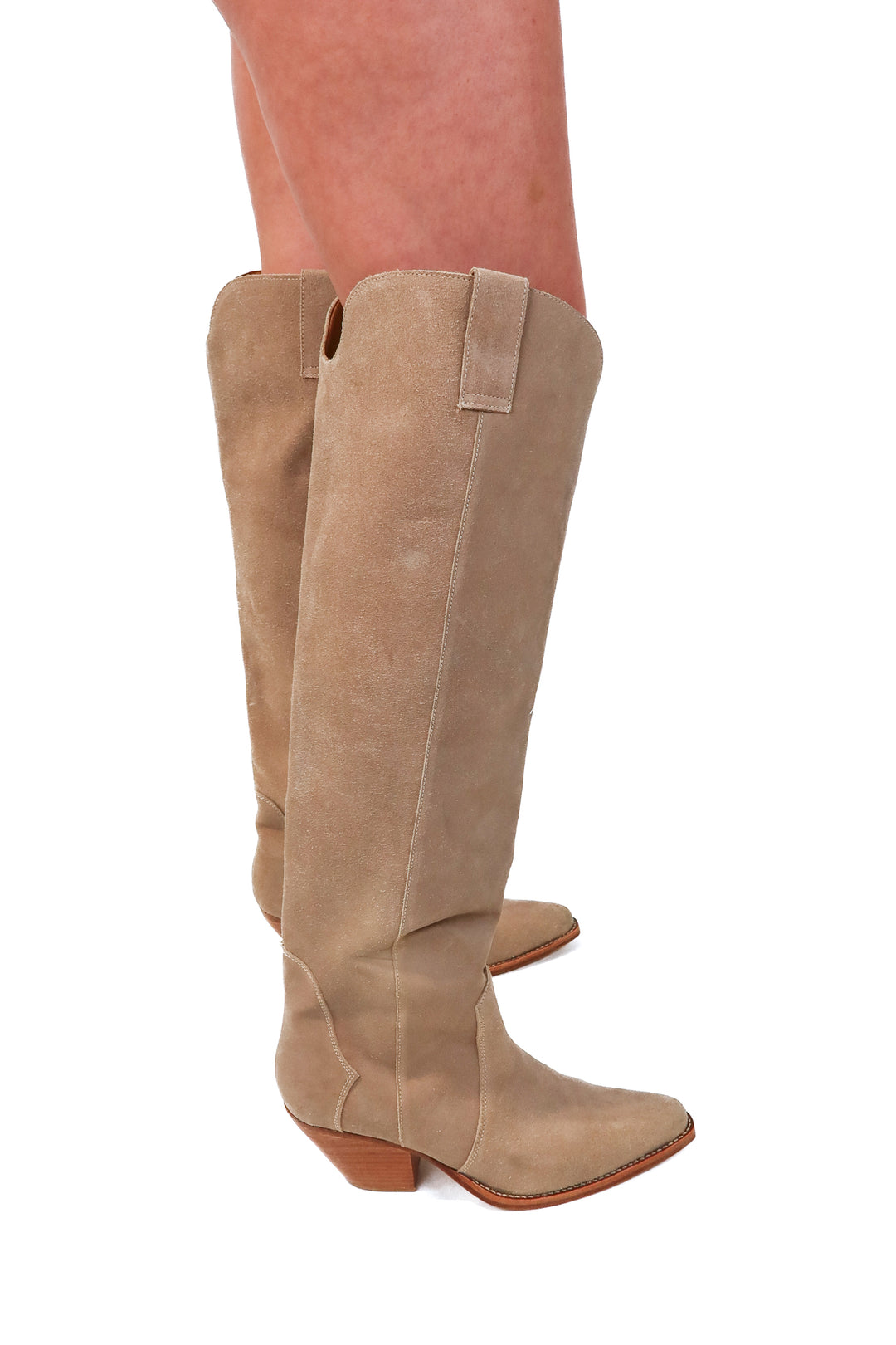 raye light brown suede tall boots (9.5; retail $338)