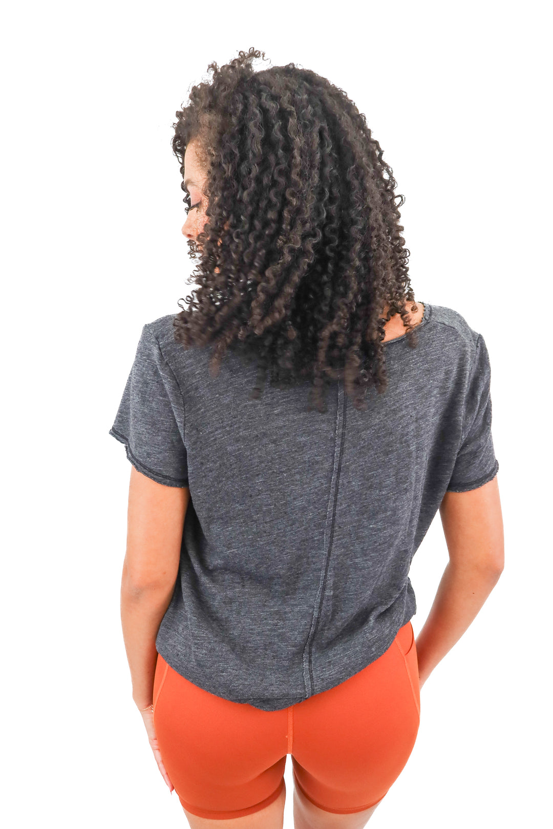 project social T gray vneck shirt (M)