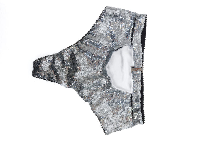 For Love & Lemons silver sequin briefs (S)