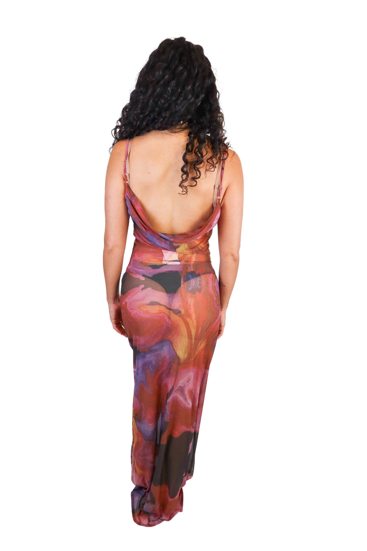 Solkissed multi colored sheer dress NWT (L/XL)*