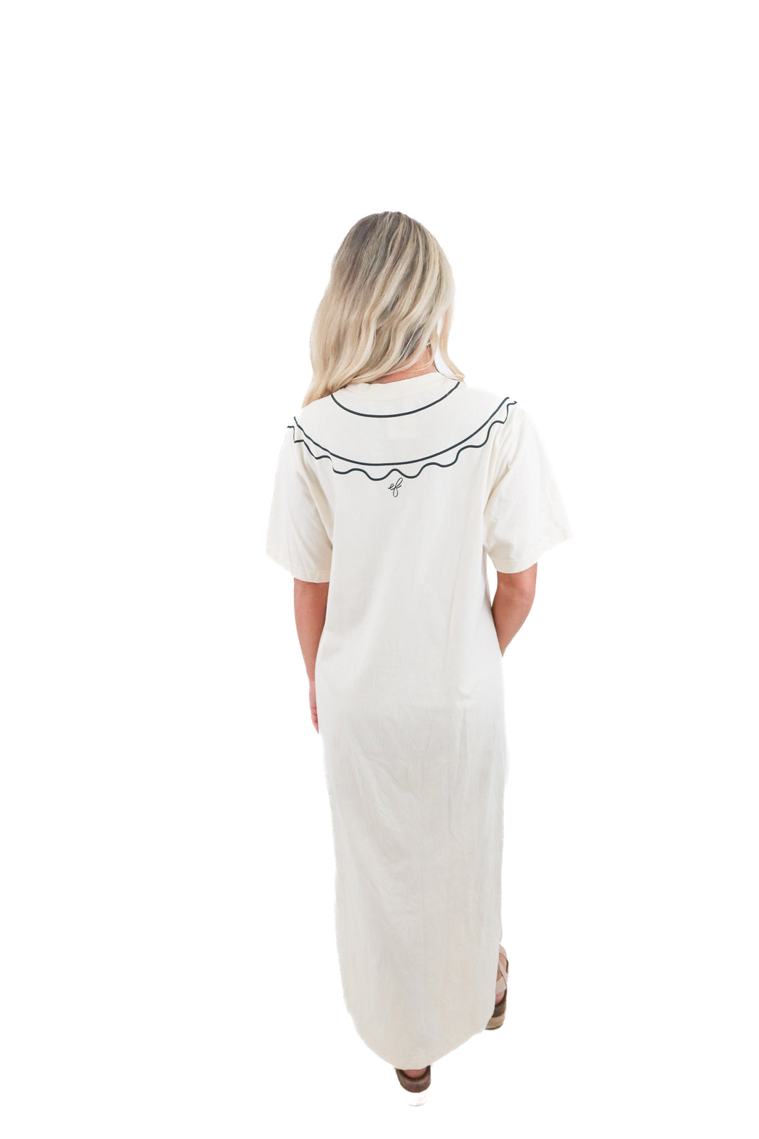 eliza faulkner cream maxi dress (m/l)
