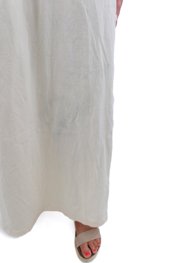 eliza faulkner cream maxi dress (m/l)