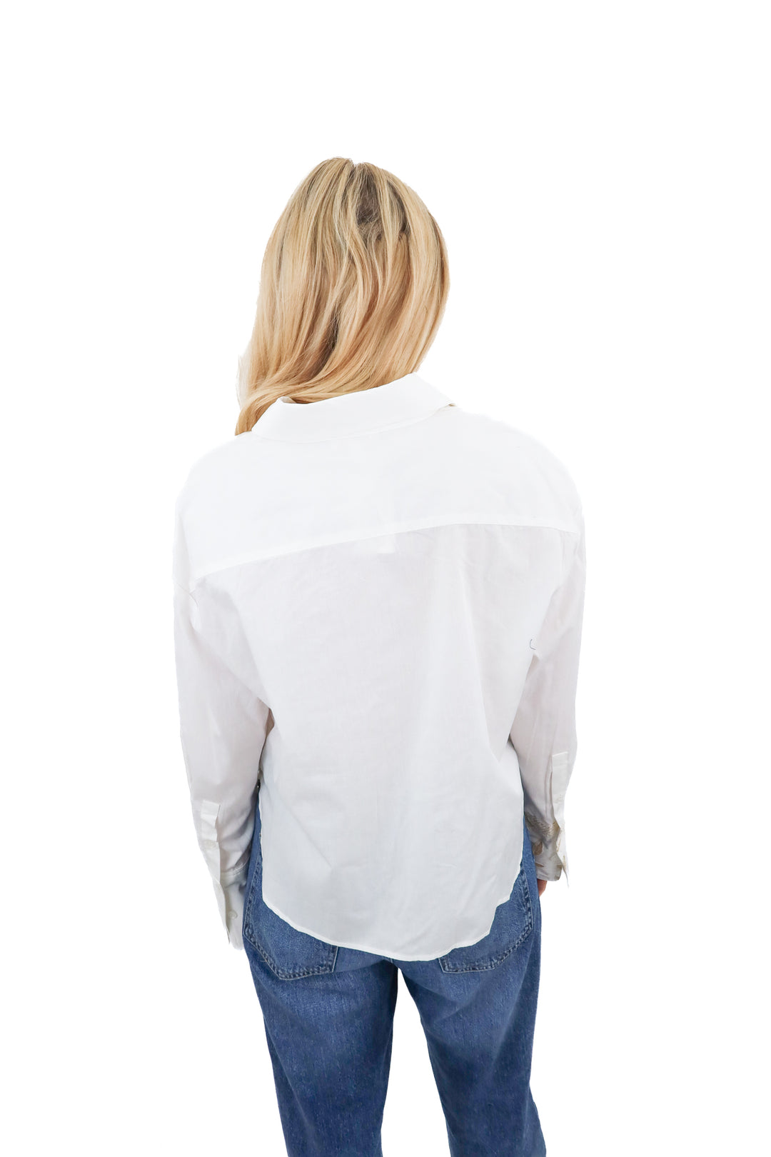 parker white/tan stitched button up top (m)