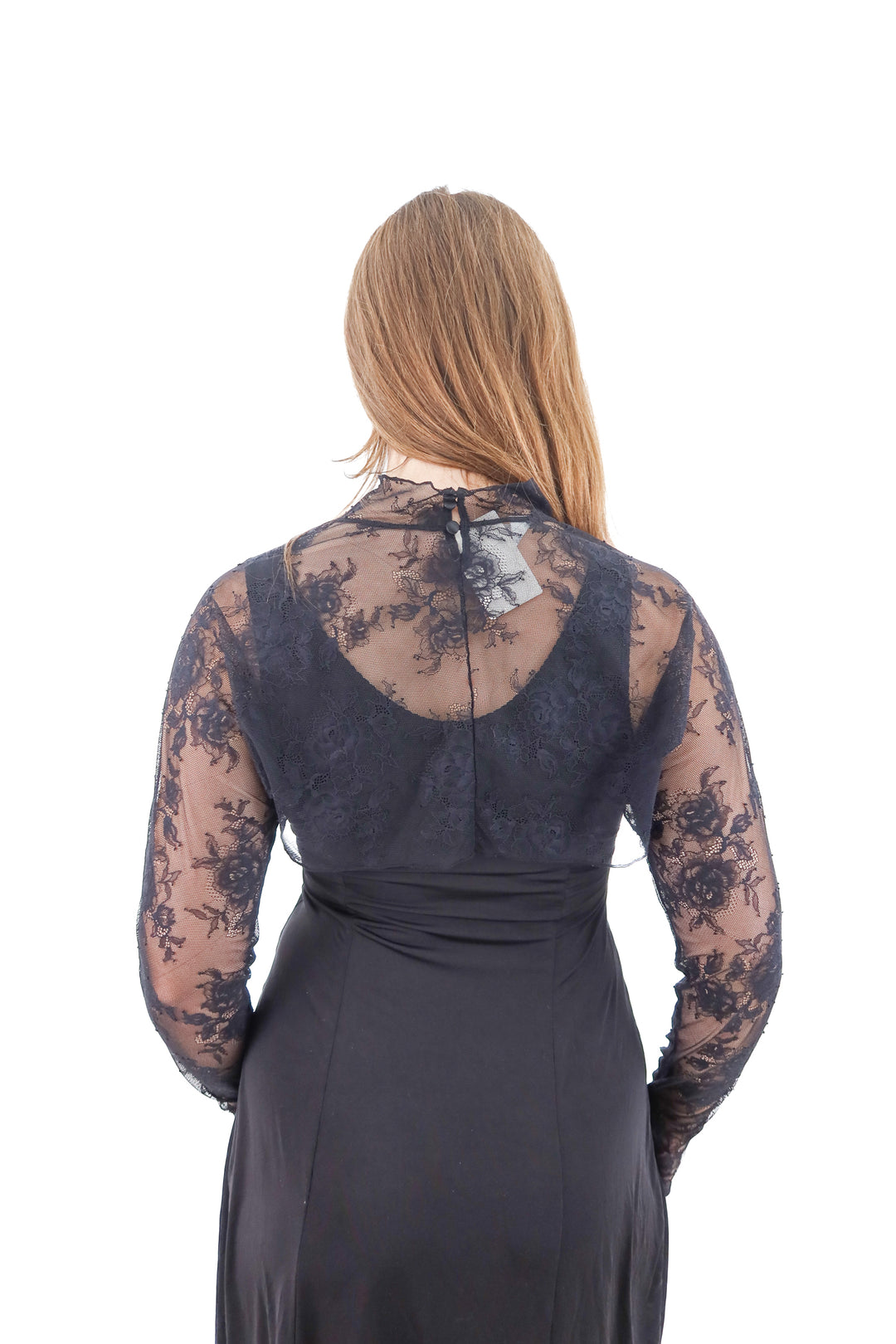 parade black lace long sleeve top (l/xl)