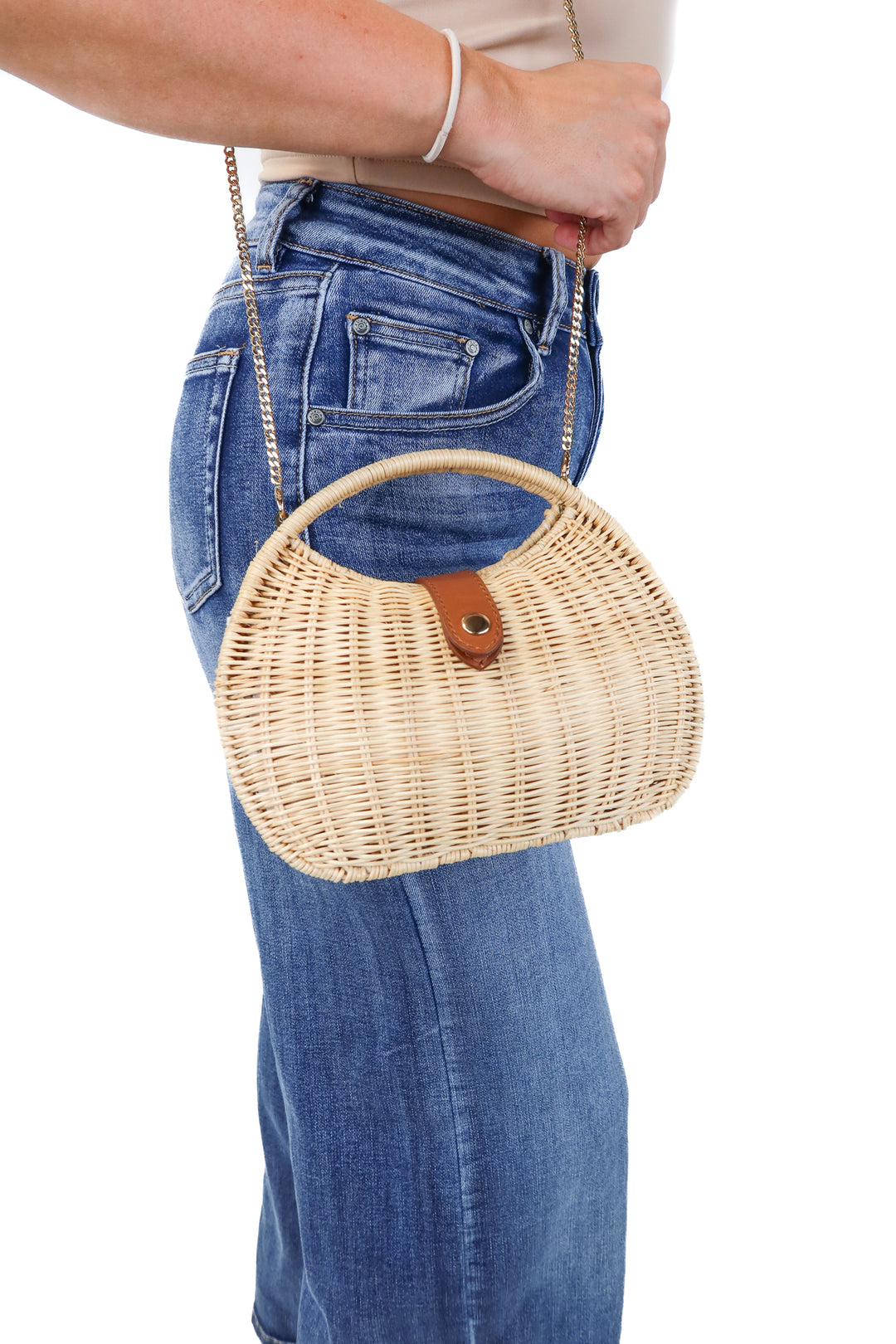 j.crew rattan bag (retail $128)