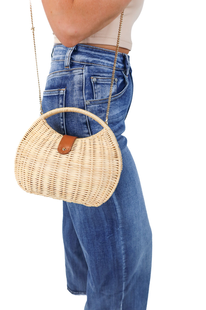 j.crew rattan bag (retail $128)