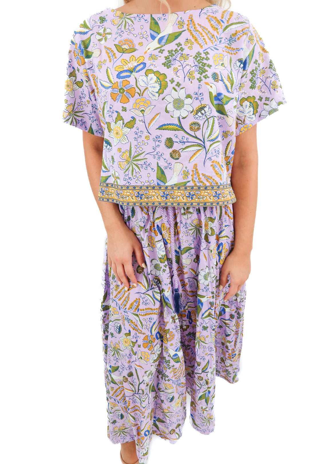 print fresh purple floral set (xs; retail $198)