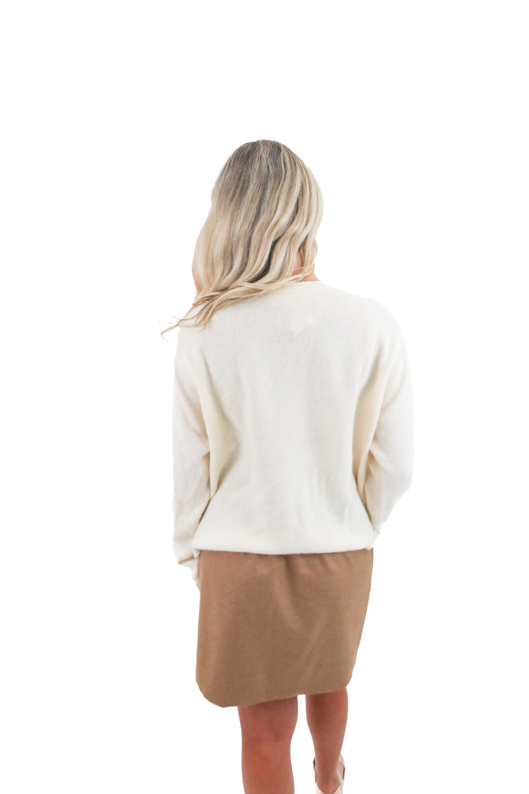 talbots cream ribbon embroidered cardigan (xl; vintage)