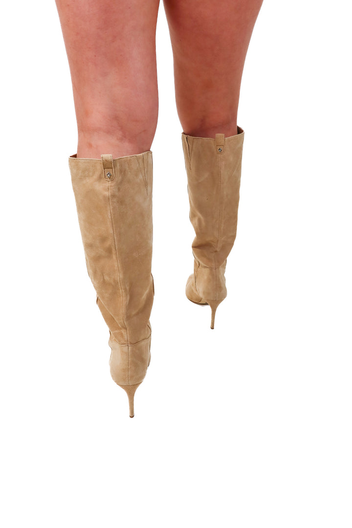 sam edelman tan suede tall boots (9; retail $200)